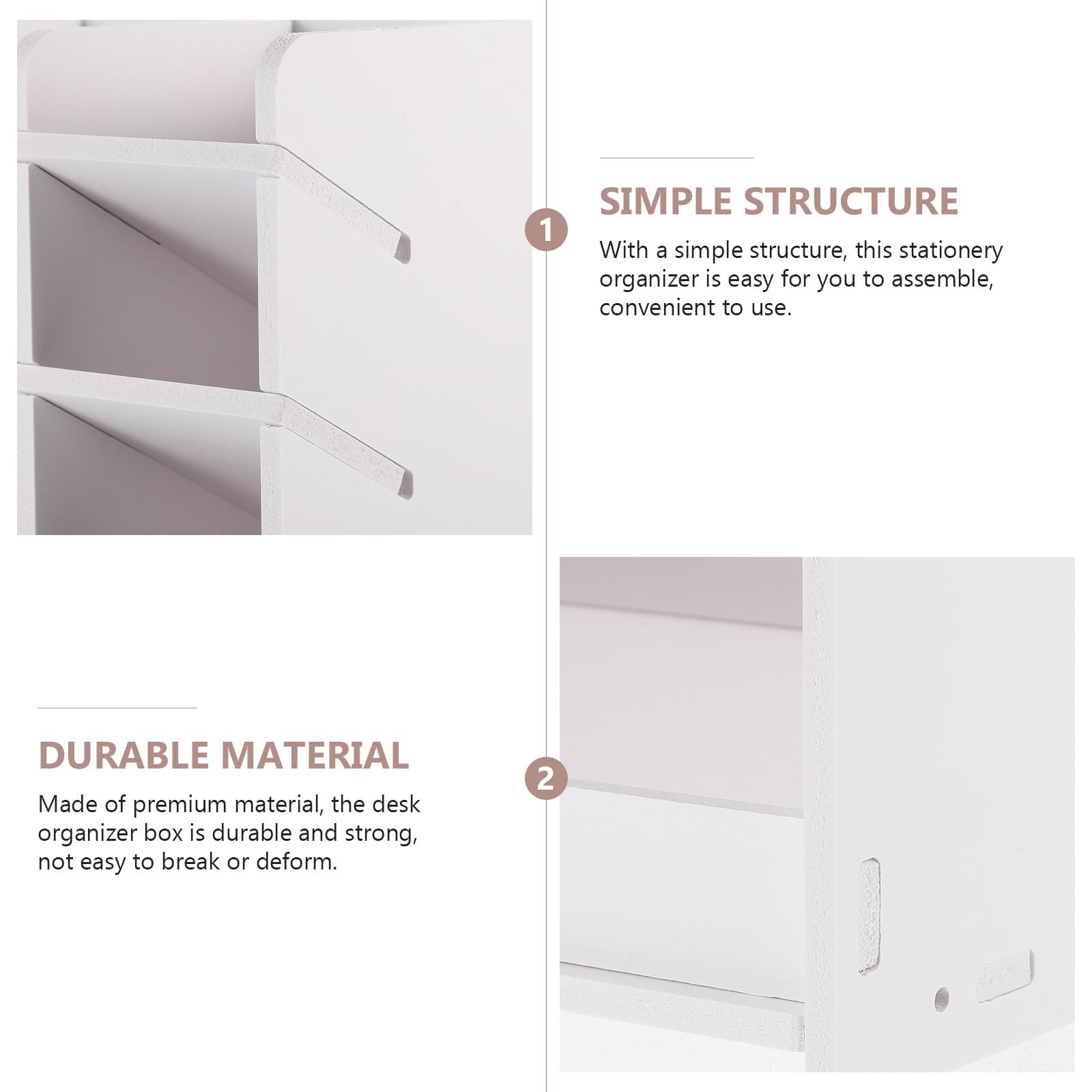 Organizador Compartimentos Múltiples de Plástico Blanco de Escritorio y Gran Capacidad para Almacenar Bolígrafos y Papelería en Casa o Sala de Estudio