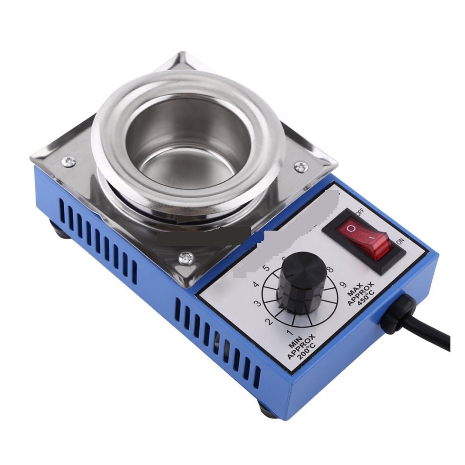 Welding Crucible, 500G Solder Pot Soldering Desoldering Melting Pot ST-21C Stainless Steel Solder Pot 50mm 150W