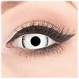 Farbige Kontaktlinsen zu Fasching Karneval Halloween 1 Paar Crazy Fun Mini Scleara weiße 'Lunatic' 17 mm in Topqualität von 'Glamlens' ohne Stärke