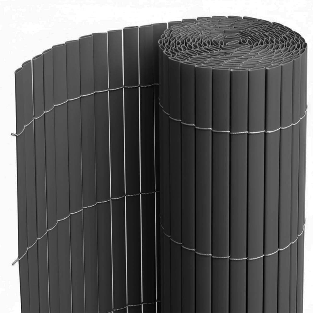 PEGANE Canisse Brise Vue en PVC Tube Plat,Clôture Protection pour Jardin terasse Balcon Coloris Gris - Hauteur 160 x Longueur 500 cm 1700g/m2