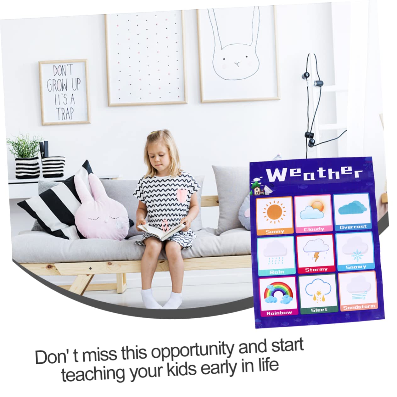 DOITOOL Tableau Éducatif Mural pour Garçon et Filles en Pp Collage au Dos, Apprentissage Ludique et Léger, pour Tout-petits, Style Délicat et Exquis Couleur Aléatoire Plusieurs styles
