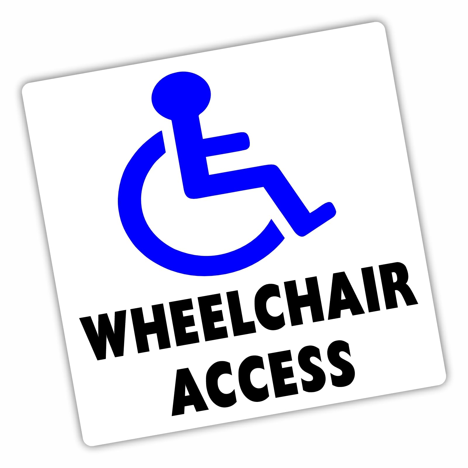 Platinum Place Blue 1 X Wheelchair Access Sticker Badge Holder Disability Disabled Mobility Self Adhesive Sign Car External 100Mm B/W D36