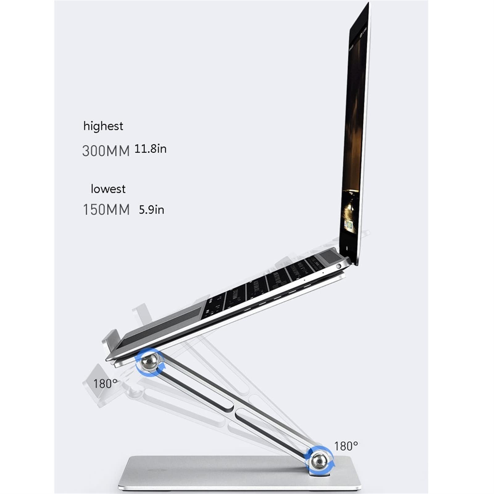 Laptop Stand Laptop Stand Desktop Wspornik przenośny pionowy regulowany składany aluminium aluminium chłodzenie baza biurowa tablet Stojak na Komputer (Color : A)