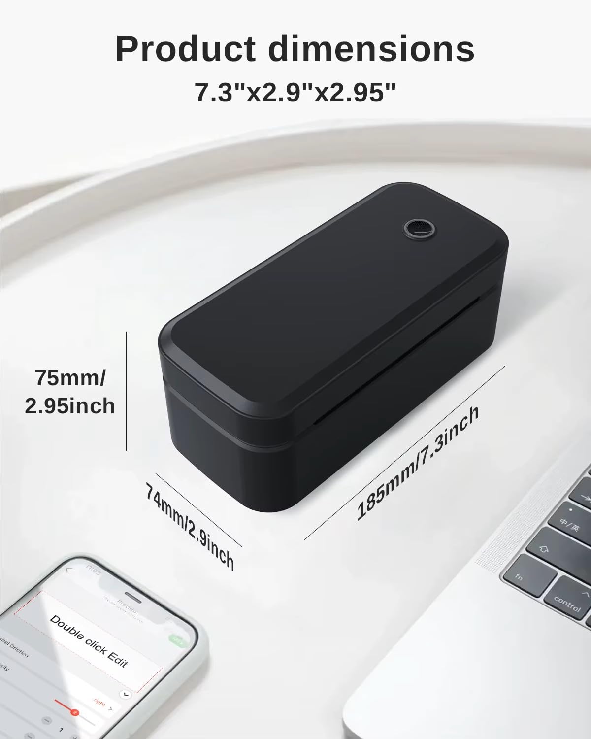 Imprimante Thermique Étiquettes d'Expédition Bluetooth USB 203 DPI 10x15 cm 150mm/s Noir