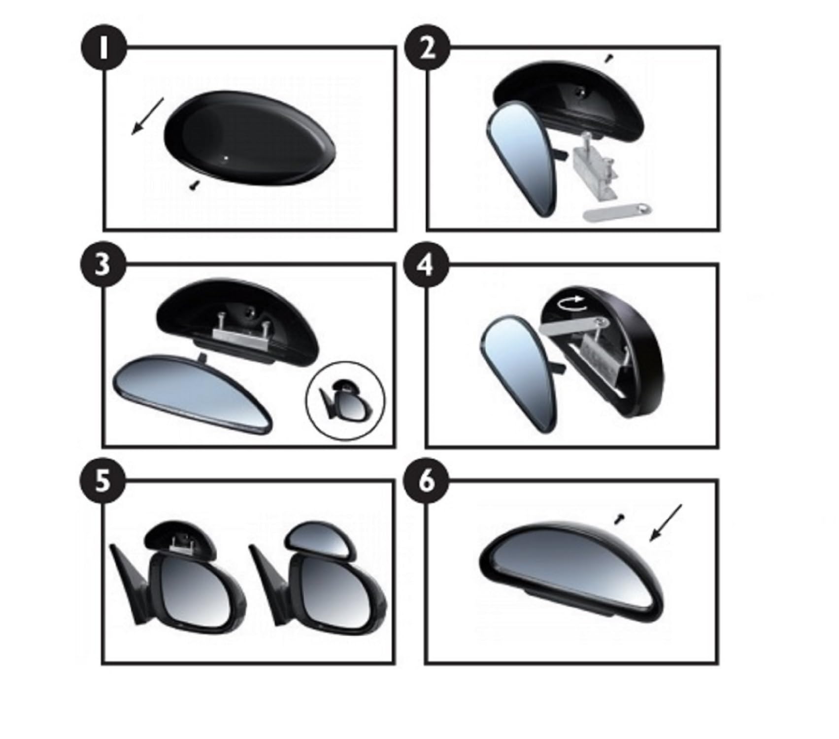 2 STK Toter Winkel Spiegel Weitwinkelspiegel 13,85 x 5 cm klemmbar | Zusatzspiegel Set universal aufklemmbar, waschanlagensicher und witterungsbeständig für PKW LKW Wohnmobil, Preiswert&Gut