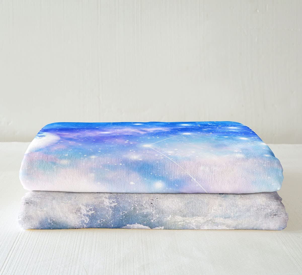 Manta de forro polar para caballos, color blanco galaxia, con caballos, galope, para niños y niñas, 3D, para sofá cama, de ensueño, de 87 x 94 pulgadas