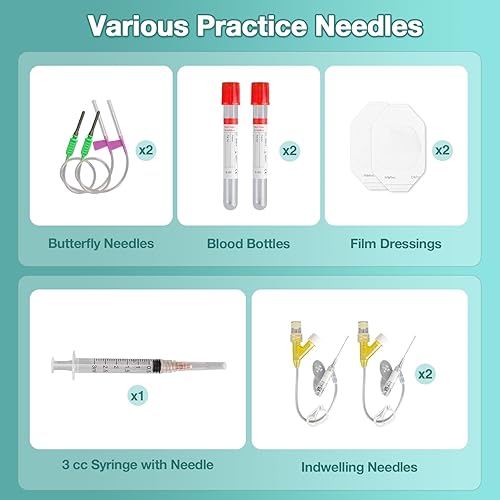 Miniatura 4 de MedEduQuest - Kit de mano de práctica pediátrica IV y flebotomía, kit de brazo de práctica neonatal IV para estudiantes de enfermería