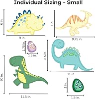 Vista 3 de Decoración de pared de dinosaurio para dormitorios de niños, bonitos dinosaurios y huevos de dinosaurio, hechas en Estados Unidos