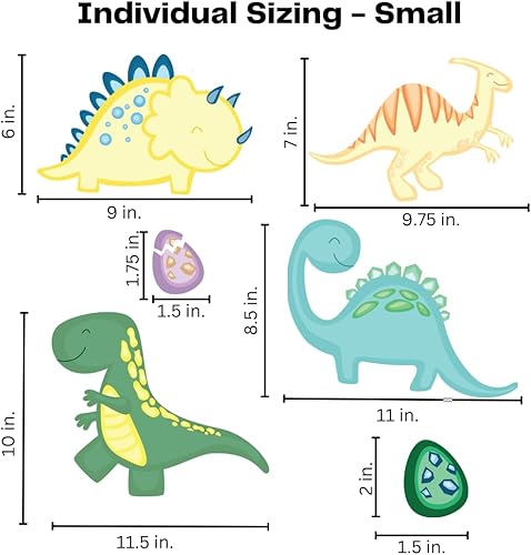 Miniatura 3 de Decoración de pared de dinosaurio para dormitorios de niños, bonitos dinosaurios y huevos de dinosaurio, hechas en Estados Unidos, (dinosaurio,