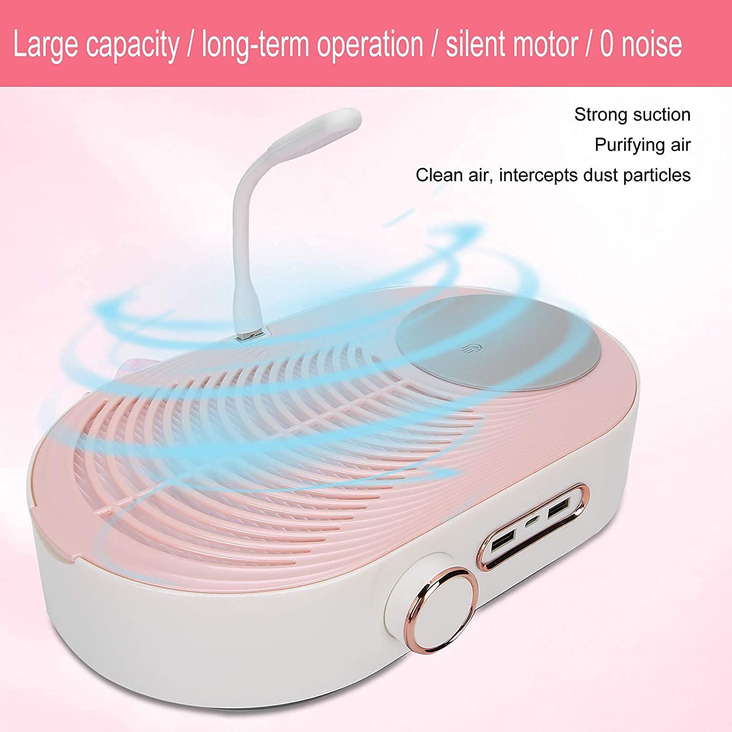 X&Z-XAOY Máquina De Arte De Uñas 3 En 1 con Luz LED Kit De Uñas De Salón Profesional Herramienta De Manicura Extractora De Polvo con Filtro De Uñas Colector De Polvo De Uñas 40W
