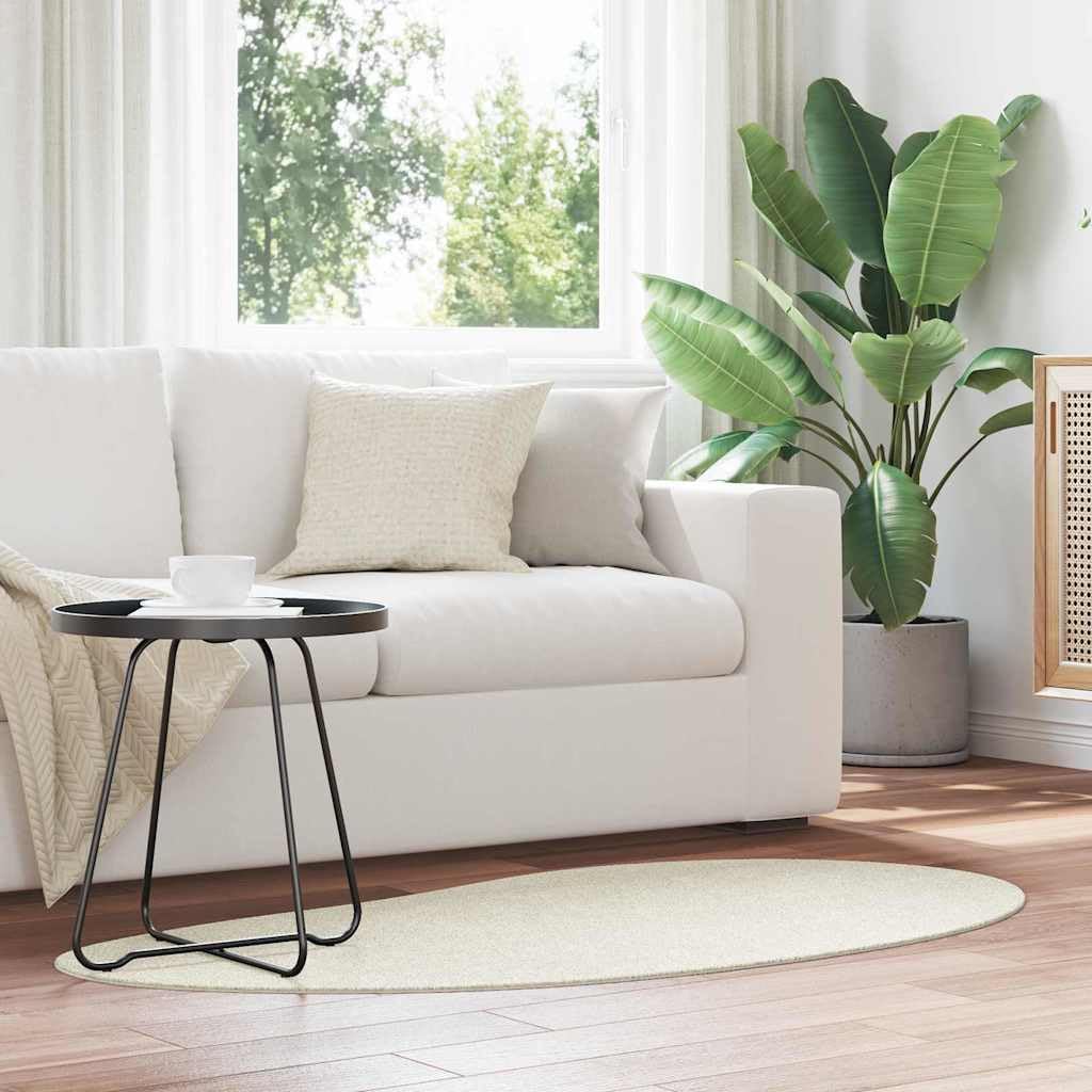 Tapis de plage crème HUARTE 80 x 150 cm lavable et pliable pour salon