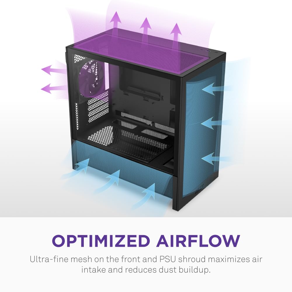 NZXT H3 Flow (2025) Micro-ATX Mid-Tower Case - All Black Color