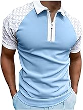 Polo Shirts for Men 2023 Causal Loose Short Sleeve Solid Zipper Golf T-Shirt Summer Big and Tall Basic Work Top