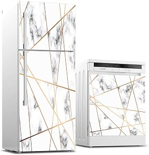 Buzdolabı ve Bulaşık Makinası Beyaz Eşya Sticker Kaplama Geometrik Mermer