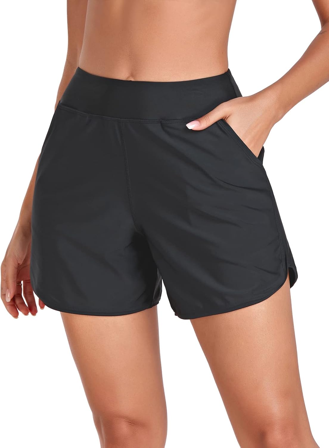 RELLECIGA Women's 3/5/7" High Waisted Board Shorts UPF 50+ Quick Dry Swim Shorts with Liner Pockets