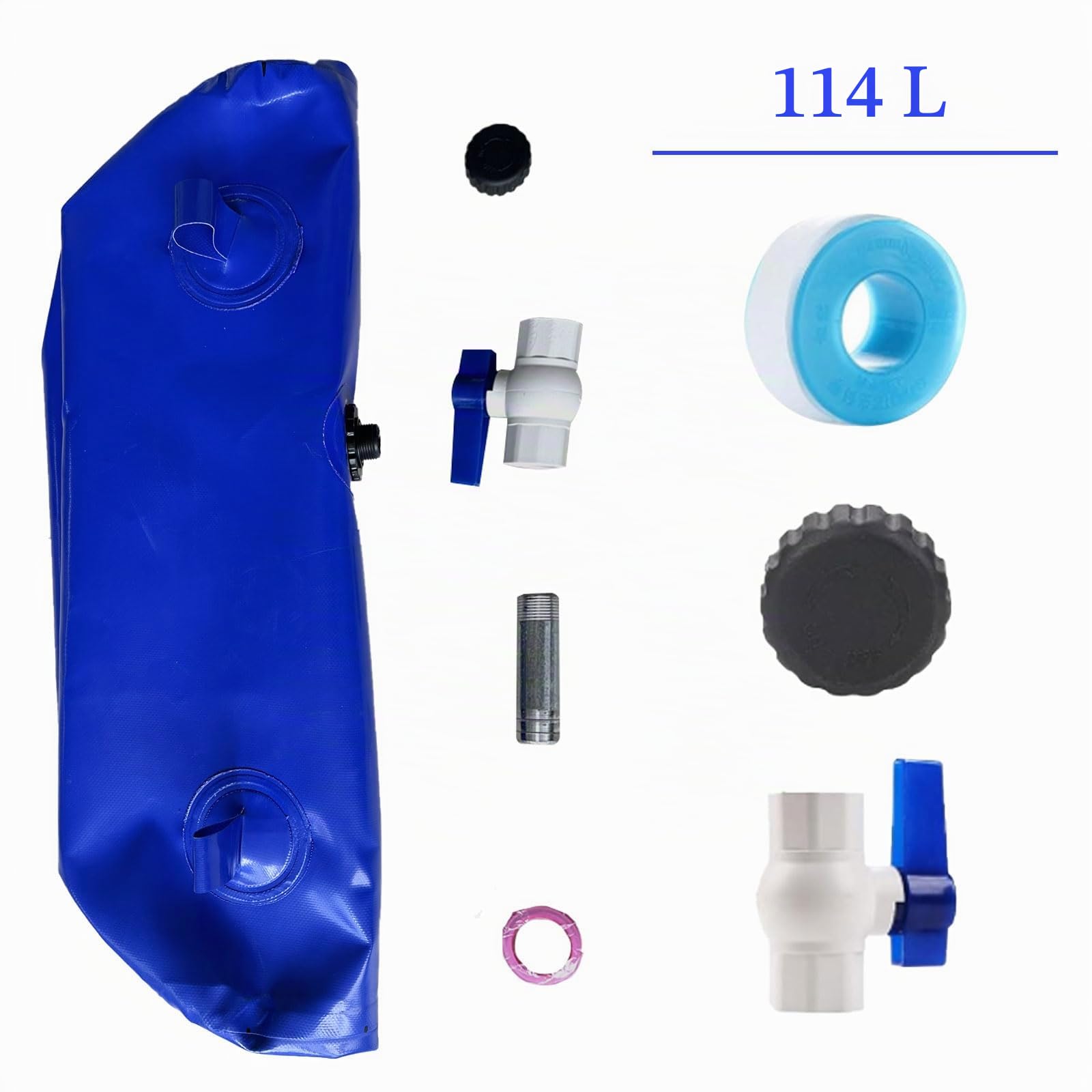 Bolsa de agua plegable de 100 litros, con grifo, depósito de agua de gran capacidad para jardín, camping, barbacoa, pesca