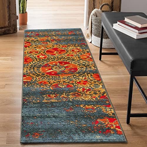 Liora Manne Marina Low Profile Durable Indoor/Outdoor Woven Rug- Suzanie Blue 1'11" x 4'11"