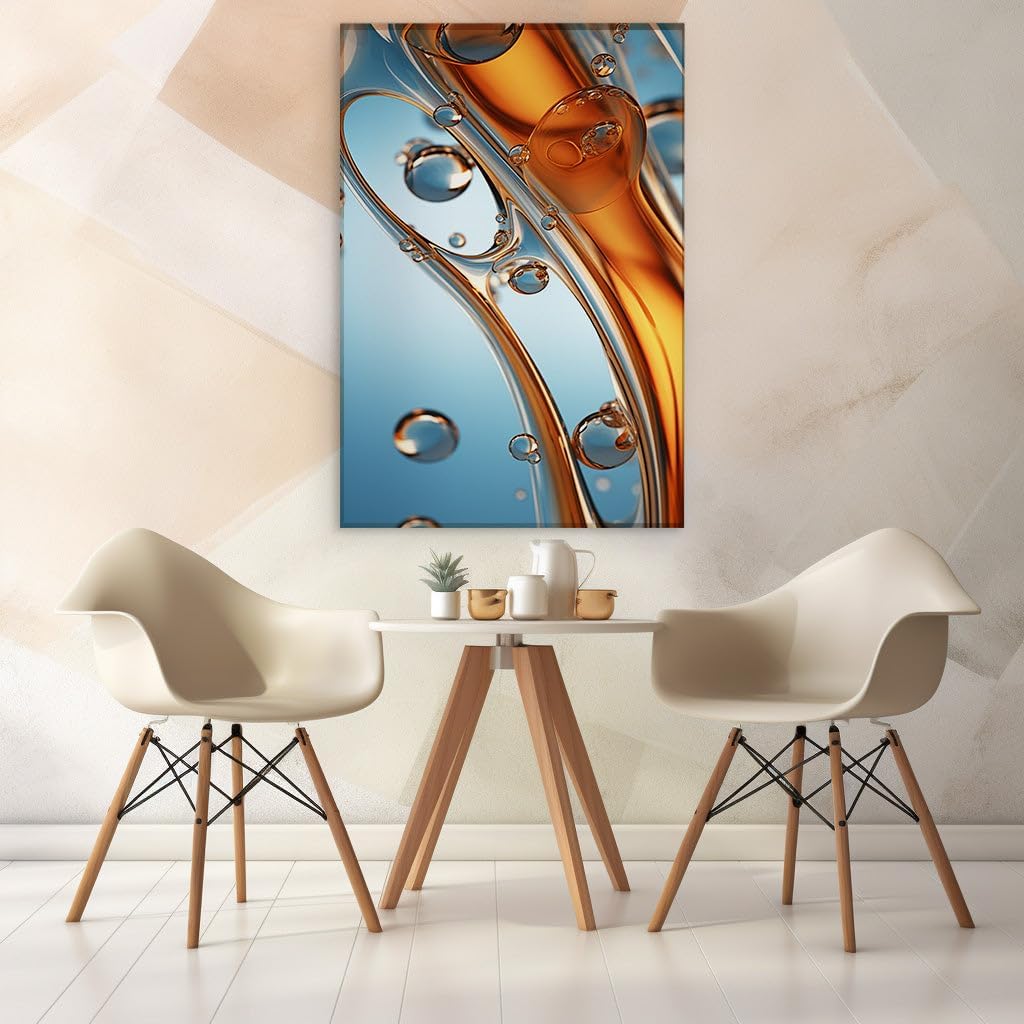 Canvas for Living room. Burst of Beauty: The Artistic Intersection of Bubbles and Color Gradients, 27 x 18 inch Canvas Wall Art - Contemporary Masterpieces - Modern Home Decor