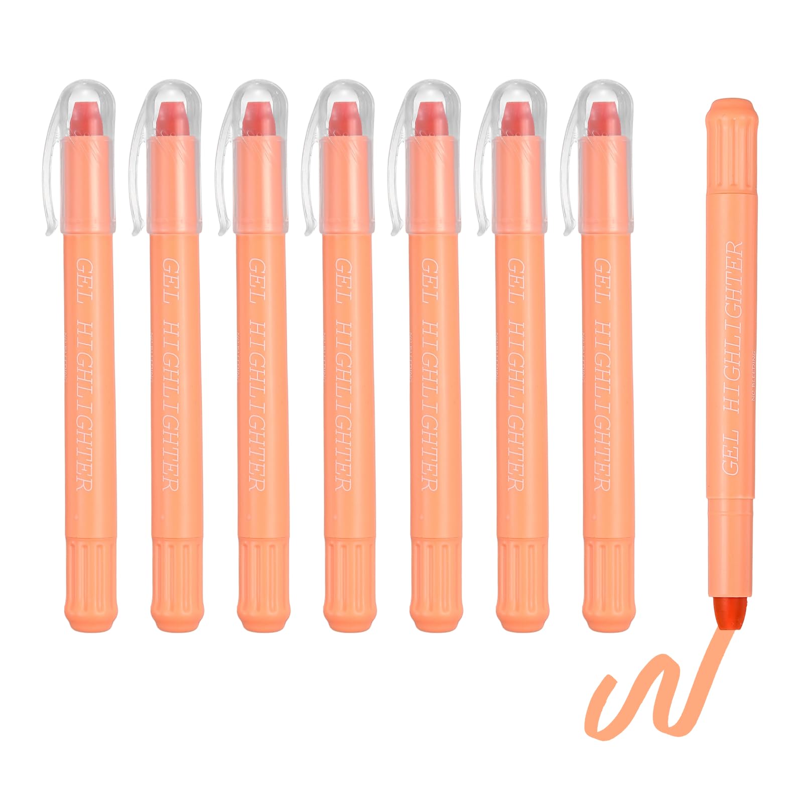PATIKIL 8Pack Gel Highlighters, Highlighters Pens Wax Crayon Neon Clear View Bright Marker Pen Twist Up Gel Stick Cute Pastel for Home Office Study Journaling Supplies, Orange