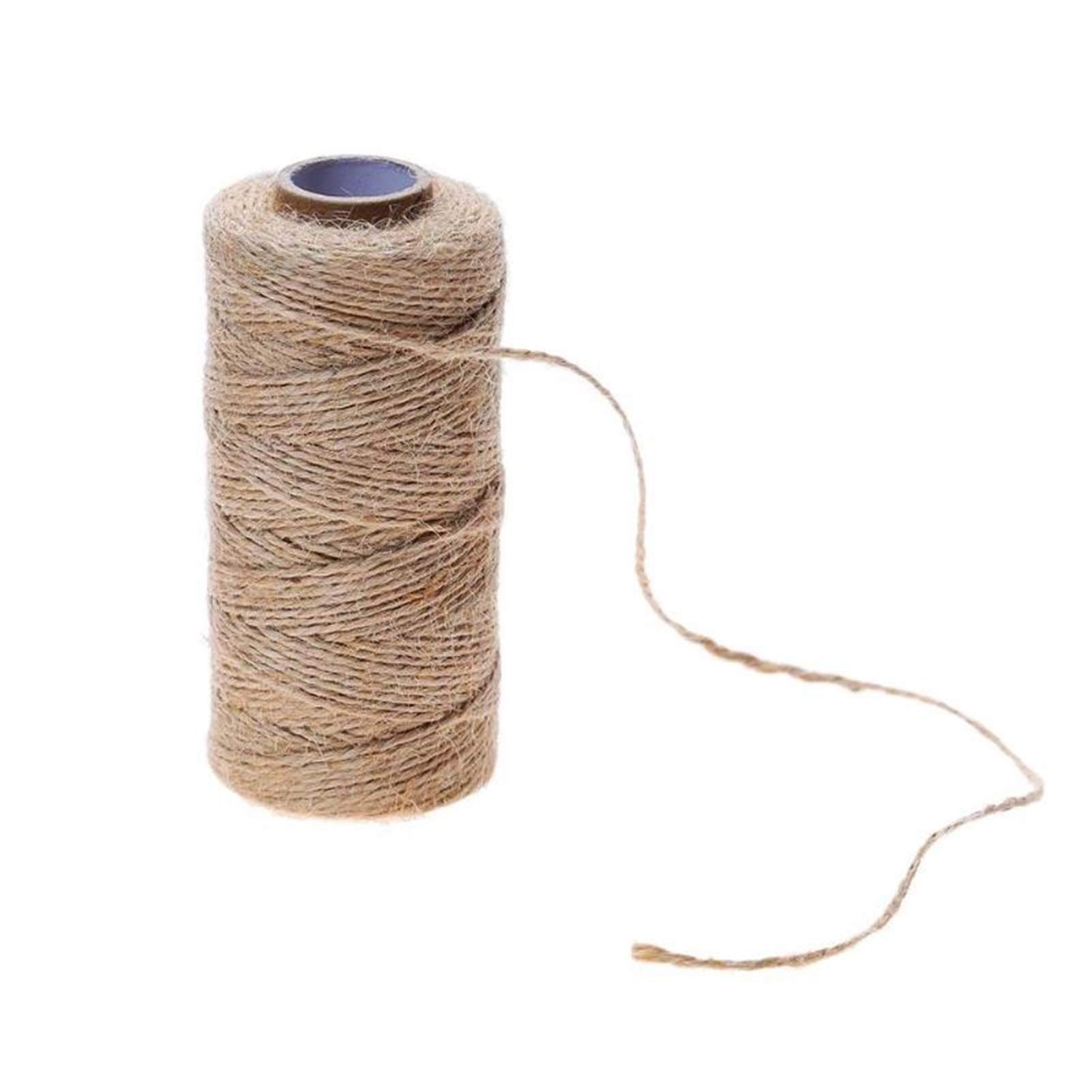 Zkenshan-Natural Jute Twine Hemp Rope Party Wedding Gift Wrapping Cords Thread DIY Decor, 100m Natural Jute Twine Burlap String, Natural Jute Fiber (Color : 100M)
