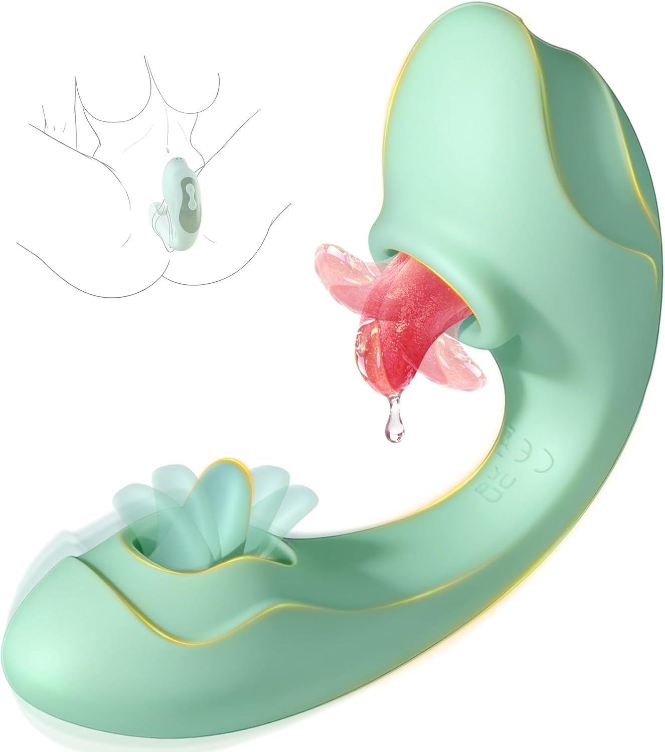 Dildo Vibrator Adult Sex Toys - 4IN1 Realistic Tongue Vibrator with 7 Flapping & Vibrating & Licking Modes Nipples Clitoral Anal Dildo Stimulator Adult Toys for Women Couple and Beginner Pleasure