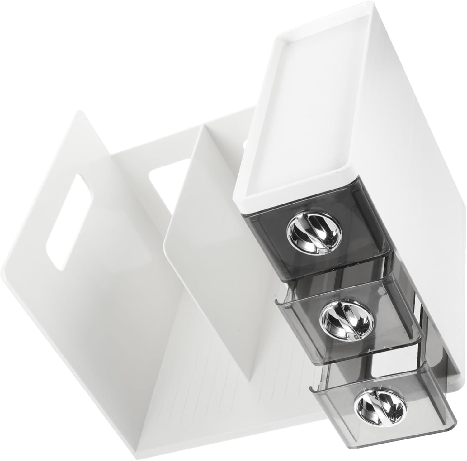 TEHAUX Desktop Document Organizer Rack Modern Bookend Storage for Files Magazines HIPS Material Tidy Desktop for Home Office Study Stylish Design