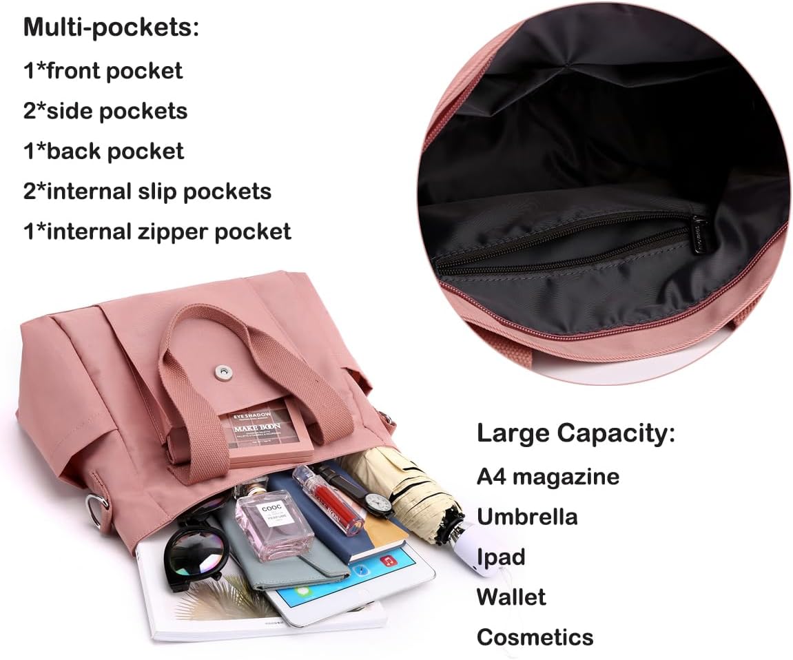 Women's Tote Purses Multi-pocket Shoulder Crossbody Bag Light Large Handbags for Work Travel Shopping - Image 4