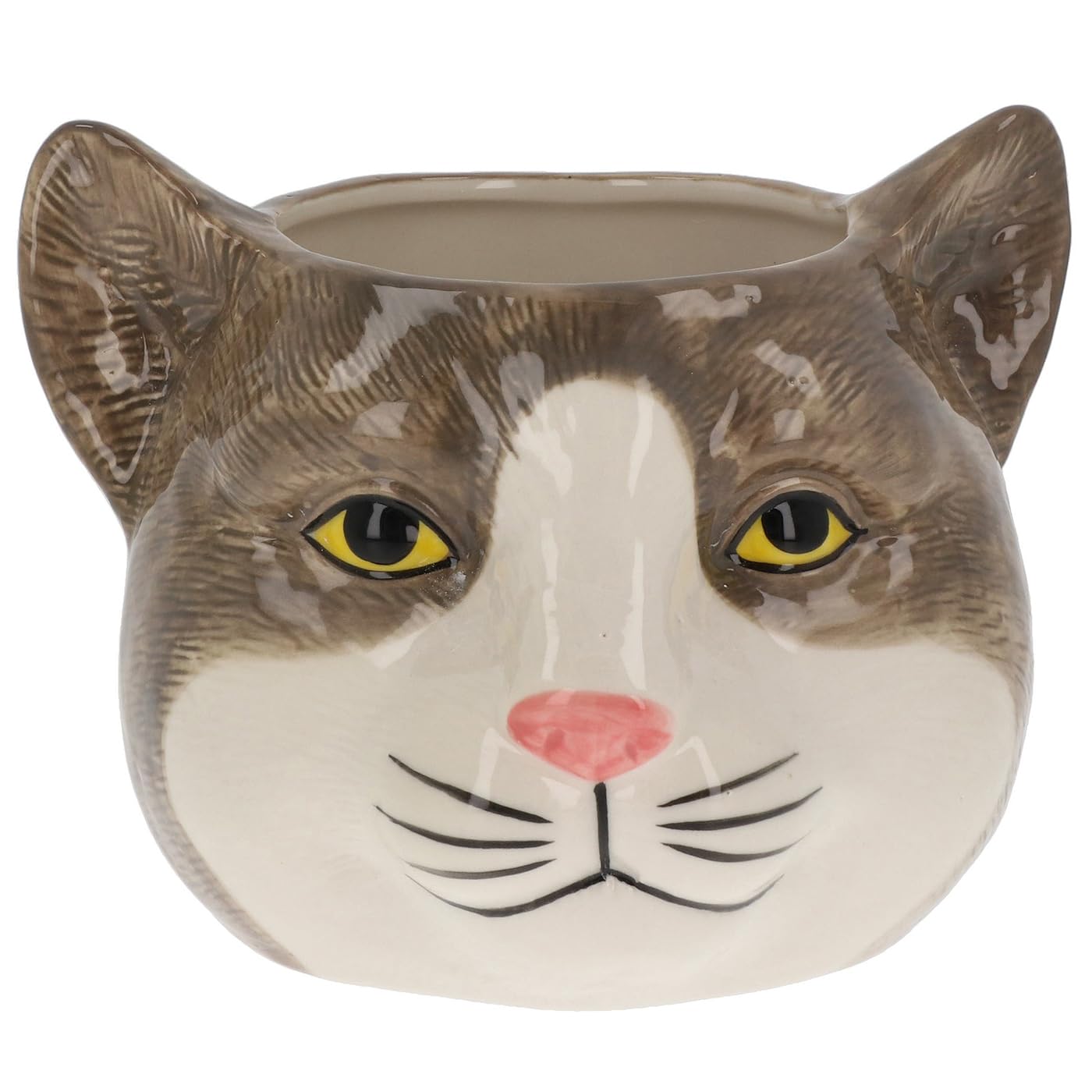 Shudehill Giftware Multicolour Moggy Pots Planter Black & White Or Ginger Cute Cat Plant Pot (Ginger)