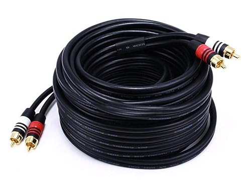 Miniatura 7 de Monoprice - Cable RCA de alta calidad, 100 pies, color negro, 2 conectores RCA a 2 conectores RCA, macho a macho, 22 AWG