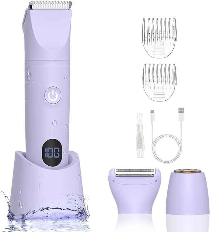 Aparador feminino 3 em 1 AMULISS 599, IPX7, recarregável via USB, roxo