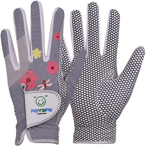 GH Women's Leather Golf Gloves One Pair - Flower Printed Both Hands - //coolthings.us