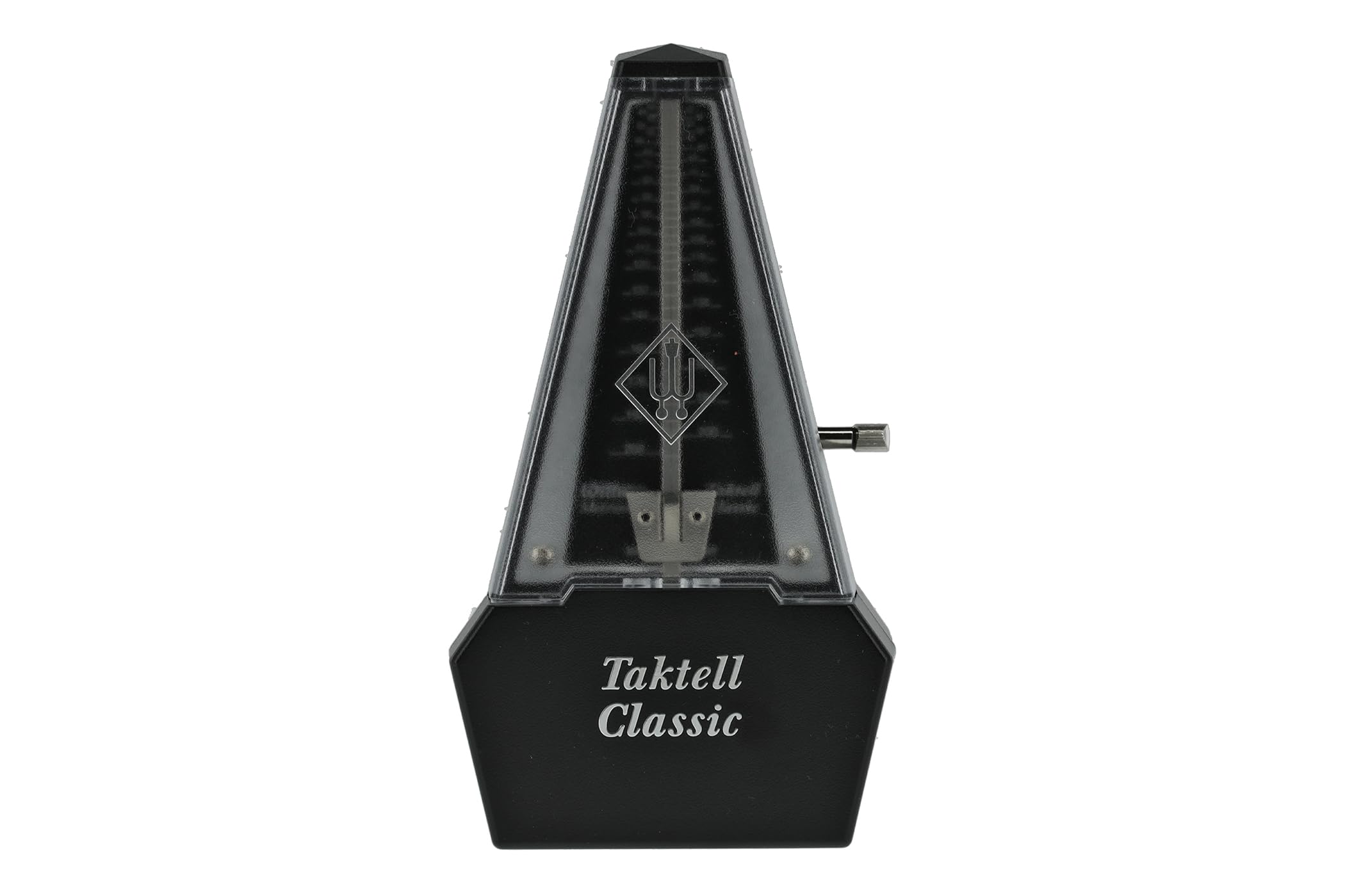 Wittner Metrónomo Taktell Classic Serie 829 - Carcasa de plástico - Sin campana - Negro/Plateado - Mecánico con cuerda - No se requieren baterías - Hecho en Alemania