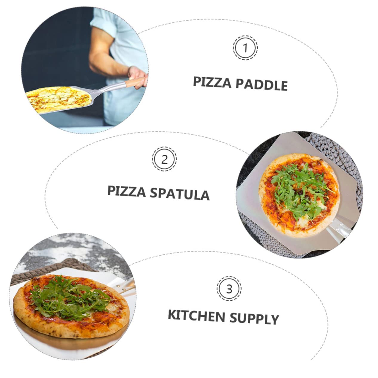 TOPBATHY Pala per Pizza Facile da Pulire Manico in Legno e Alluminio, Spatola Antiaderente Utensile per Trasferire Dolci e Torte per Cucina e Ristorante