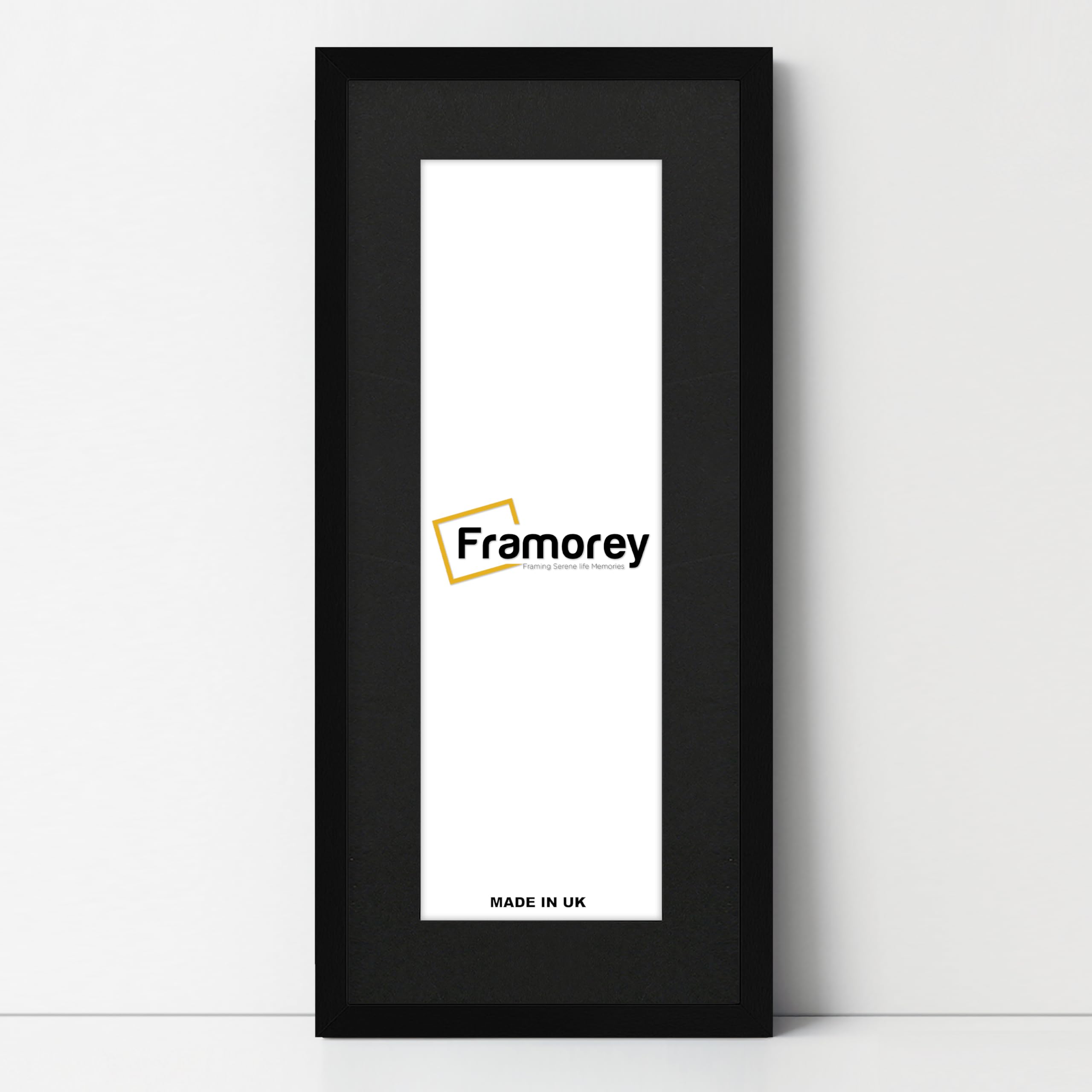 Framorey Framing Serene Life Memories Black With Black Mount Framorey Oxford Thin Picture Frame, 16X13" Black Photo Frame With 12X9" Black Mount, Art Poster Frame, Photo Print Frames, With A High Clarity Styrene Shatterproof Perspex Sheet