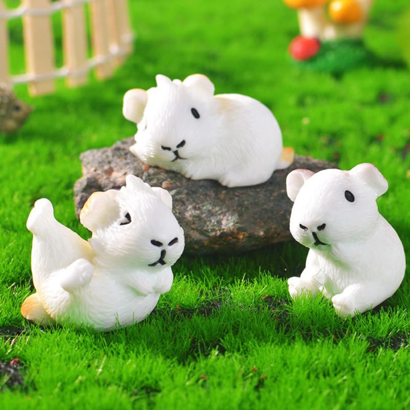 Image of balacoo 6Pcs Miniature Guinea Pig Resin Figurines Tiny Animal Model for Micro Landscape or Flowerpot Landscaping Garden Animal Statues Toy House Decoration Patio Lawn & Garden Decor