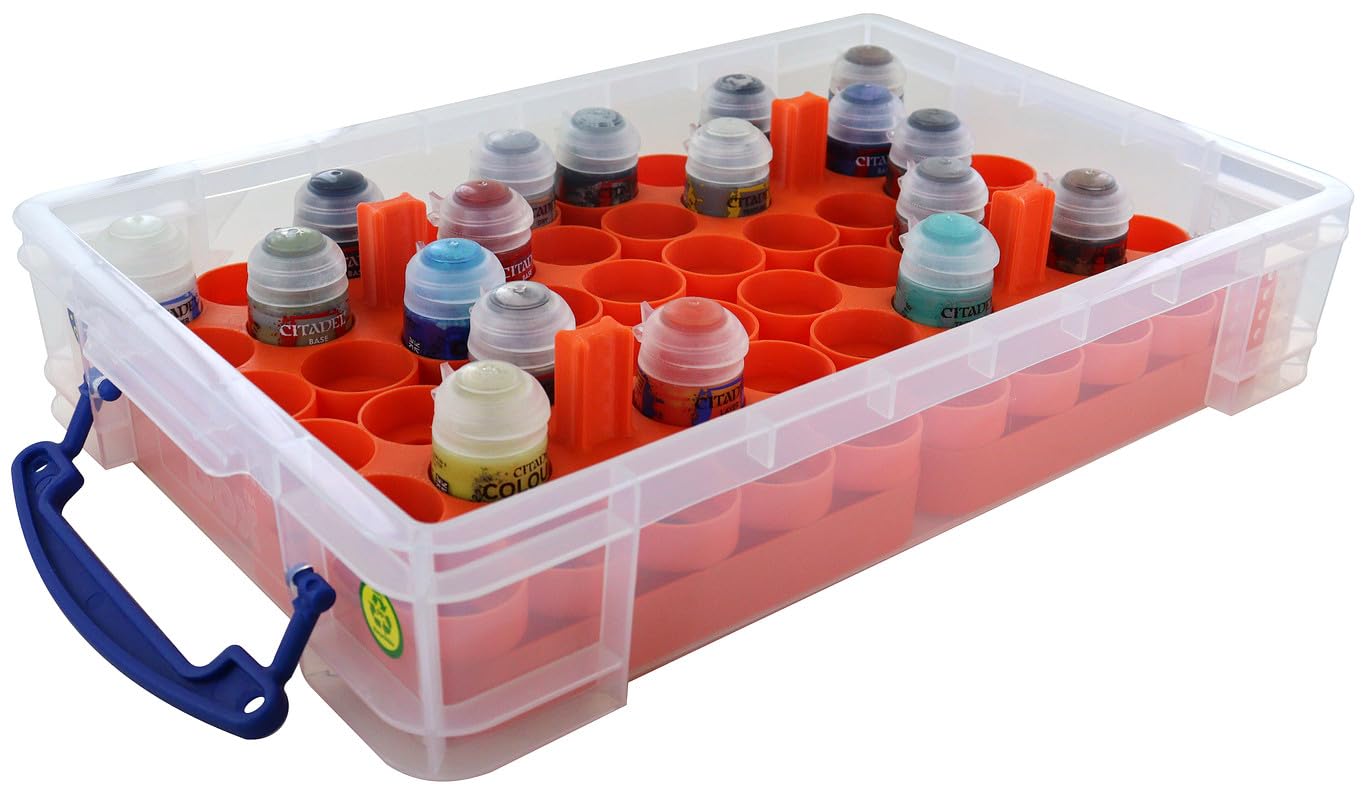 Feldherr verfrekset compatibel met 4L echt handige dozen - 56 Citadel verfpotten (18ml / 24ml), Kleur:Black, Really Useful Boxes:Box 4 l included