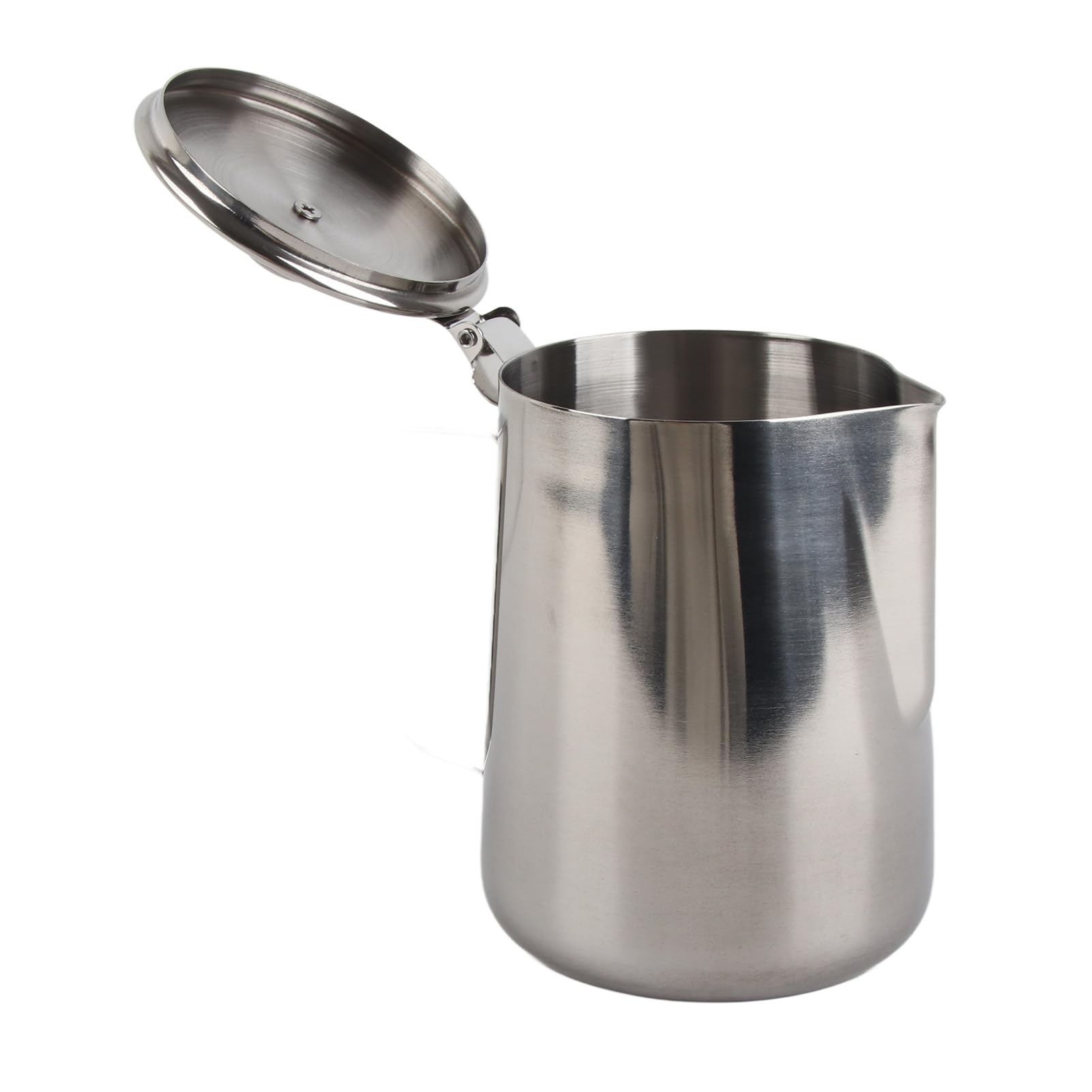 Jarra de Espuma de Leche de Acero Inoxidable para café y Latte Art con Boquilla y Tapa sin Goteo Taza de Espuma de Grado para el Hogar Cafeterías Jarra de Leche de 2000 Ml de Capacidad (1000ML)