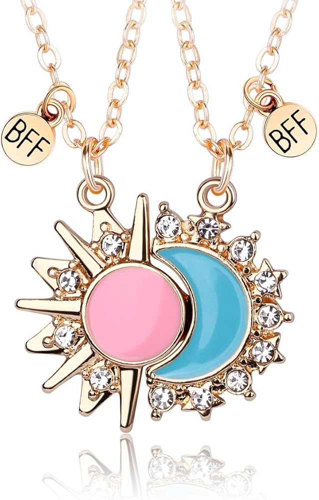Amazon.com: Saalort Sun And Moon Matching Necklace for 2, Magnetic
