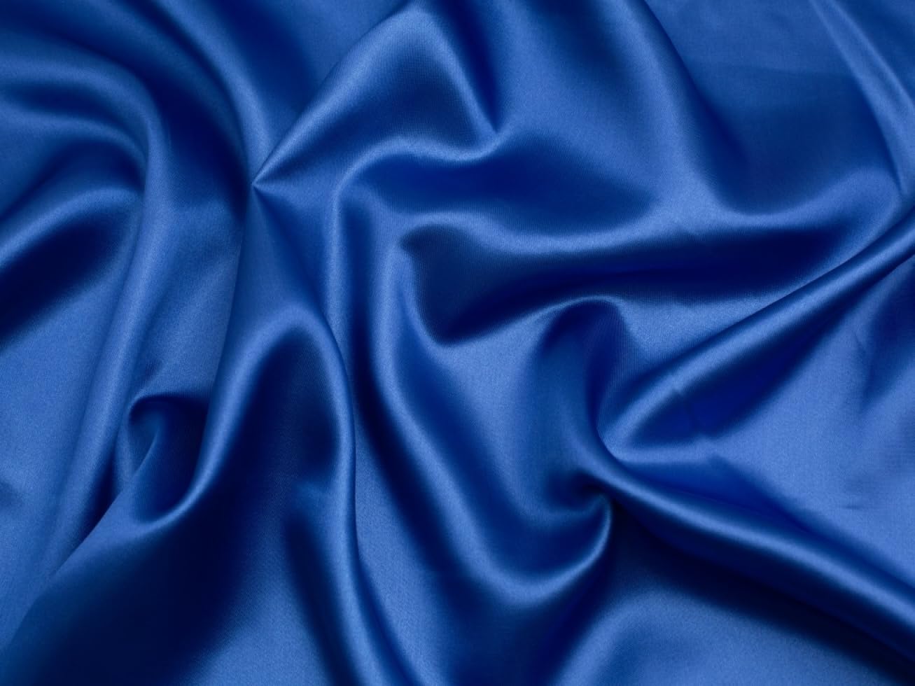Minerva Royal Blue Core Range Liquid Satin Fabric - Lightweight & Suitable For Dressmaking - Approx Width: 150Cm / 60" - Sold Per Metre