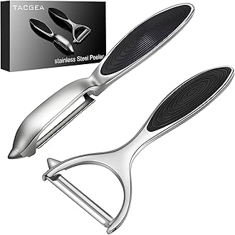 TACGEA Vegetable Peeler for Kitchen, Potato Peelers for Fruit Straight Blade, Durable Non-Slip Handle, Set of 2