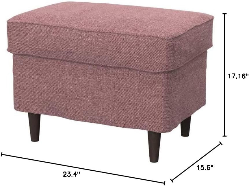 Soferia Replacement Compatible Cover for Strandmon Footstool, Fabric Naturel Coral