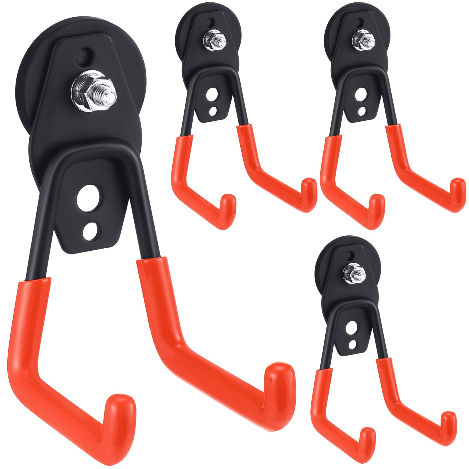 Landhoow 4 Pcs Large Magnetic Hooks Heavy Duty Magnet Hooks, Orange