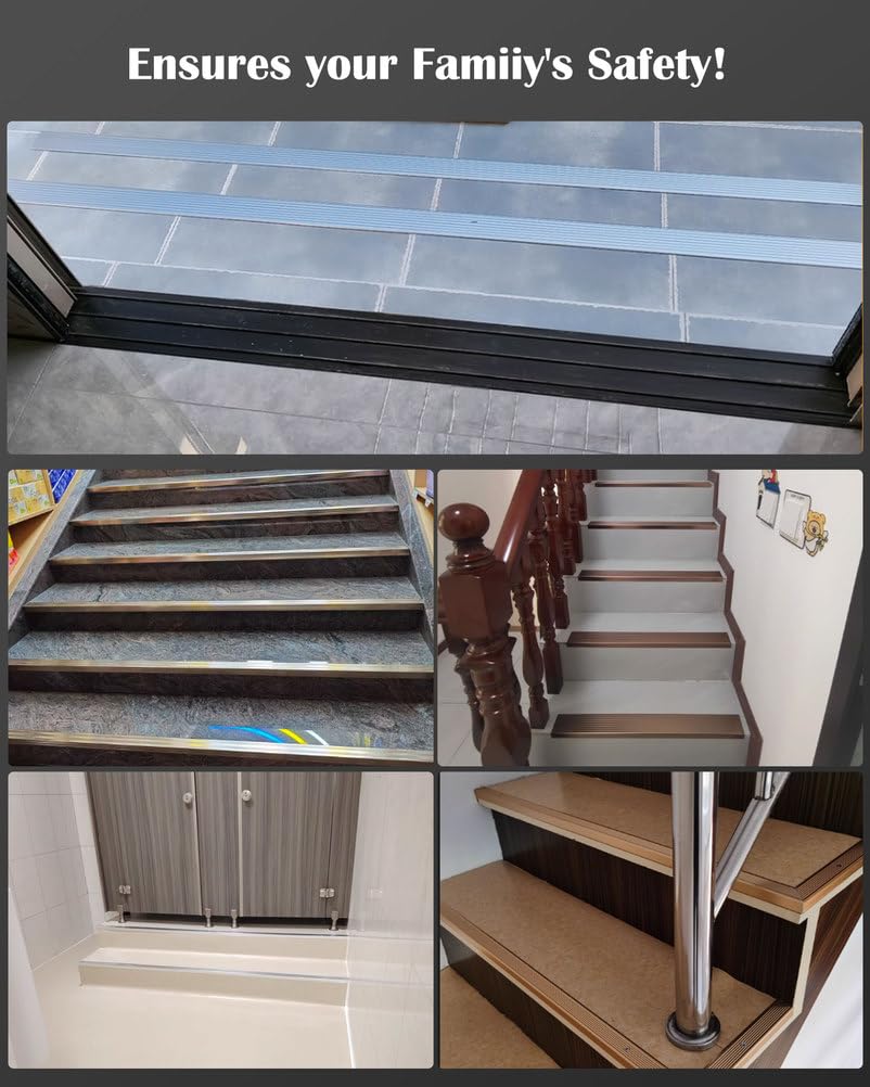 COYOUCO 5 Unidades Perfil escalón Antideslizante Aluminio Forma L 90 cm 40x20mm – Protector Borde Escalera Interior Exterior,Rose Gold 2mm Thick
