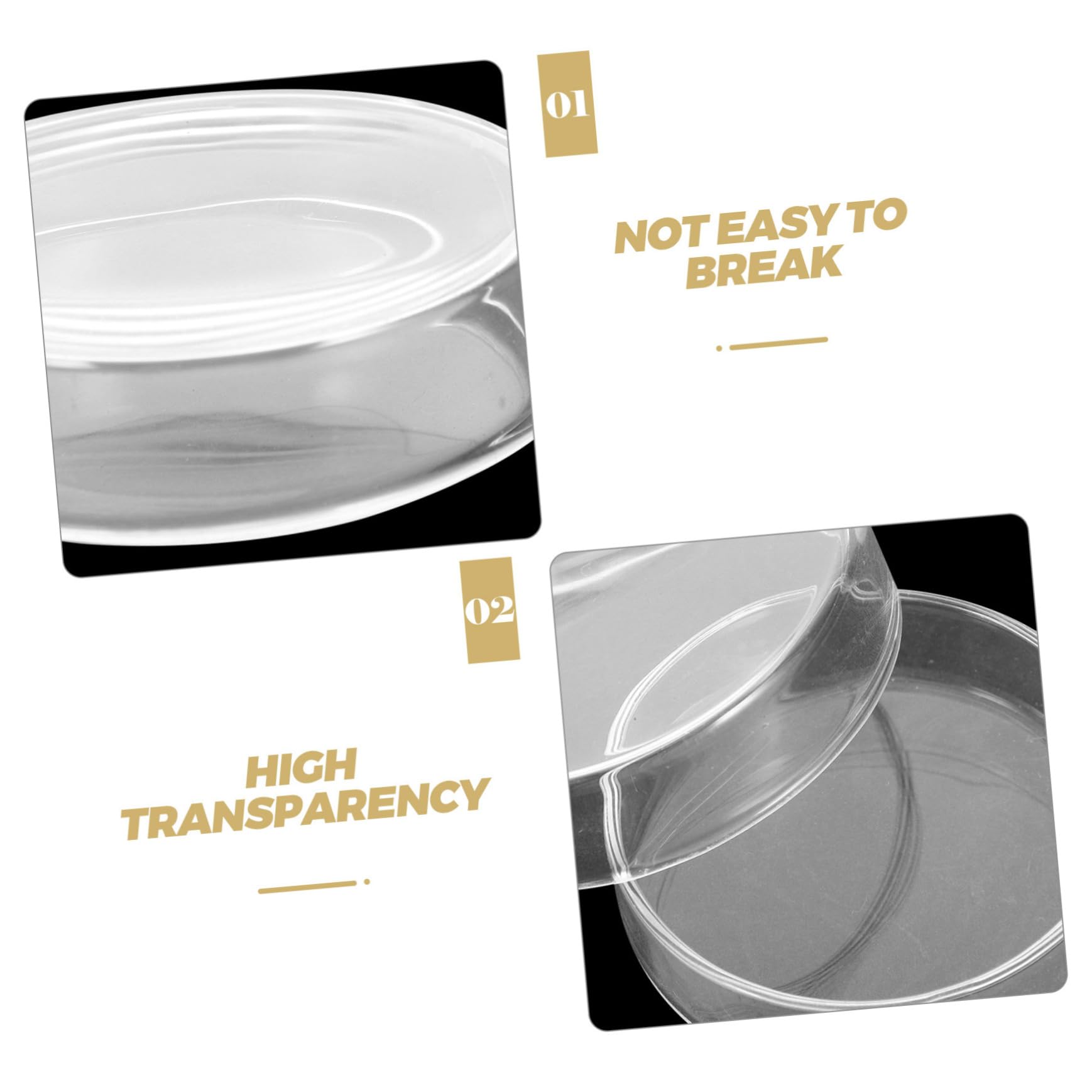 Cabilock 10piezas Placas de Petri de Vidrio para Cultivos Microscópicos y Observaciones Accesorios de Laboratorio para Experimentos Científicos y Microbiológicos