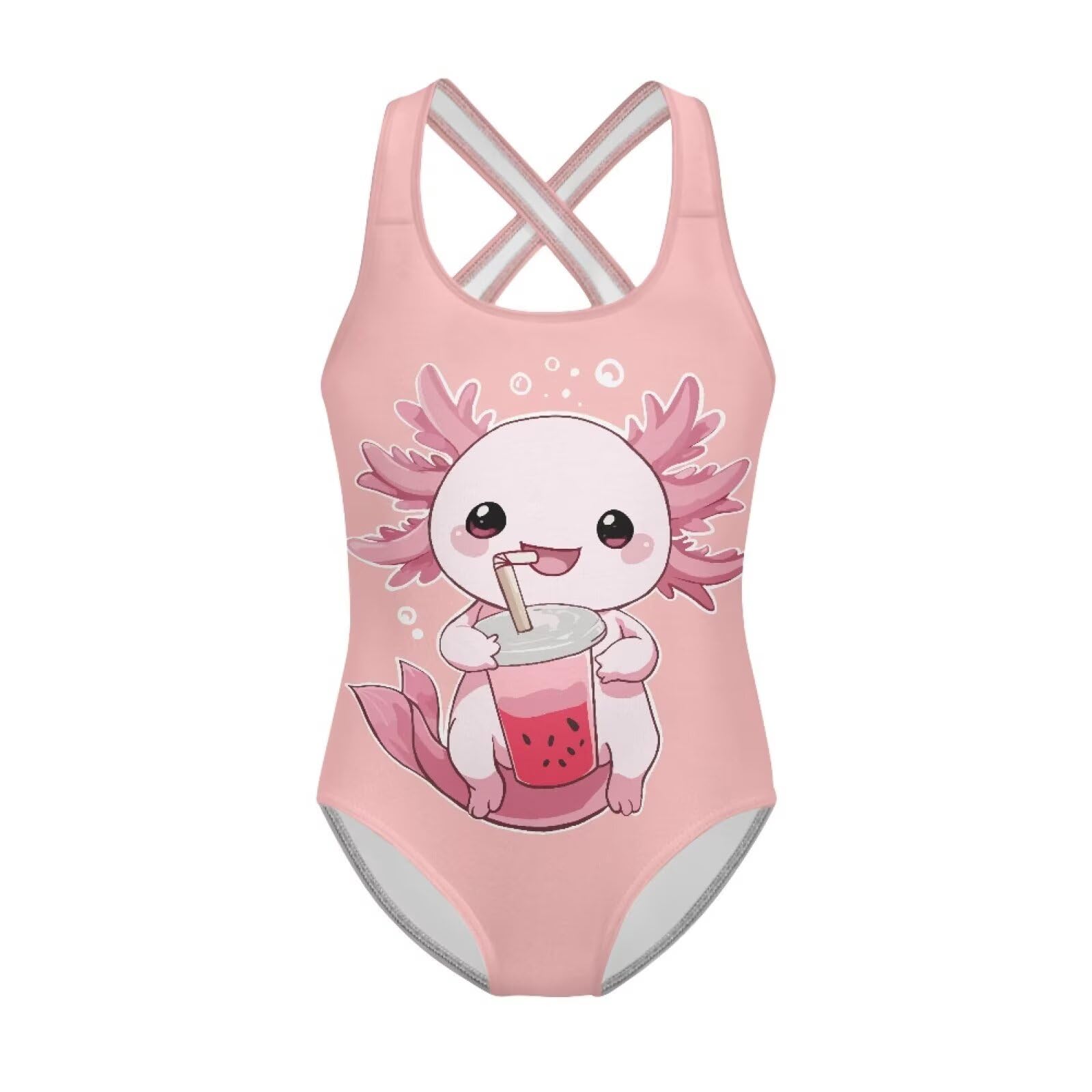 Xpyiqun Swimsuit for Girls One Piece Bathing Suits Size 5-14 Sleeveless Swimwear Cross Shoulder Strap Swimming Wear