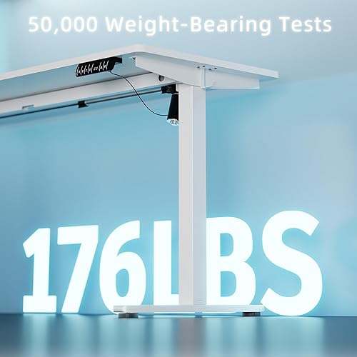 Miniatura 5 de Shintenchi Escritorio eléctrico de altura ajustable, escritorio de computadora de pie de 48 x 24 pulgadas, escritorio de trabajo para oficina en