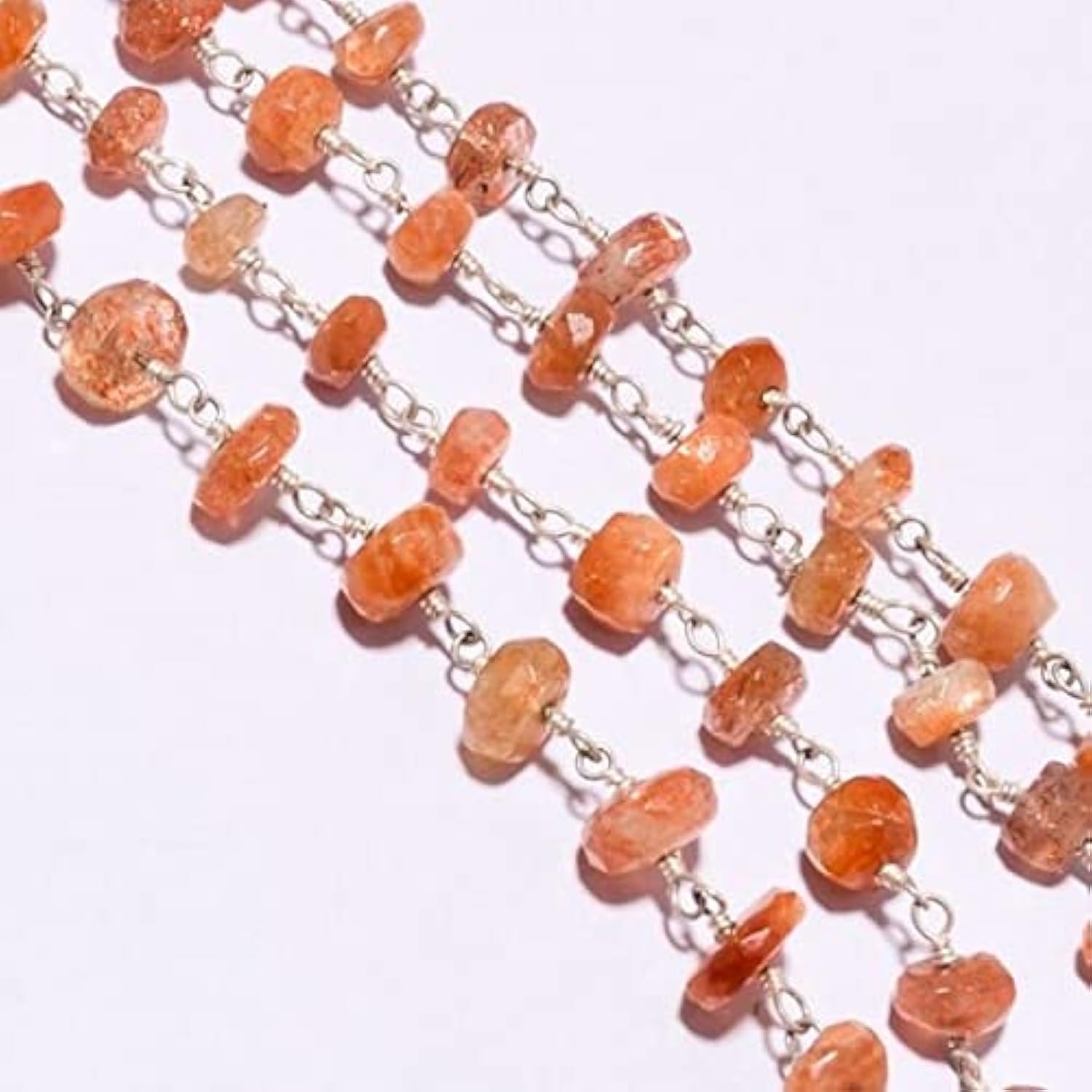Pierre de soleil SunStone naturelle en chaîne de perles 3-6mm pour création bijoux LKBEADS