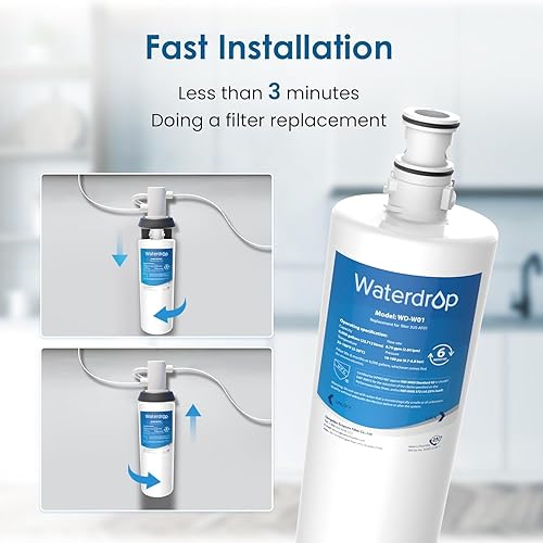 Miniatura 6 de Waterdrop 3US-AF01 Filtro de agua para debajo del fregadero, repuesto para Filtrete 3US-AF01, 3US-AS01, Aqua-Pure AP Easy C-CS-FF, WHCF-SRC,