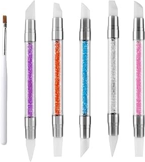 Nail Art Brushes, 6Pcs Nail Art Sculpture Pen Set,Nail Polish Brush Dotting Salon Tool Set,Nail Dotting Tool,Dual Head Manicure Carving Pen,Nail Art Tools