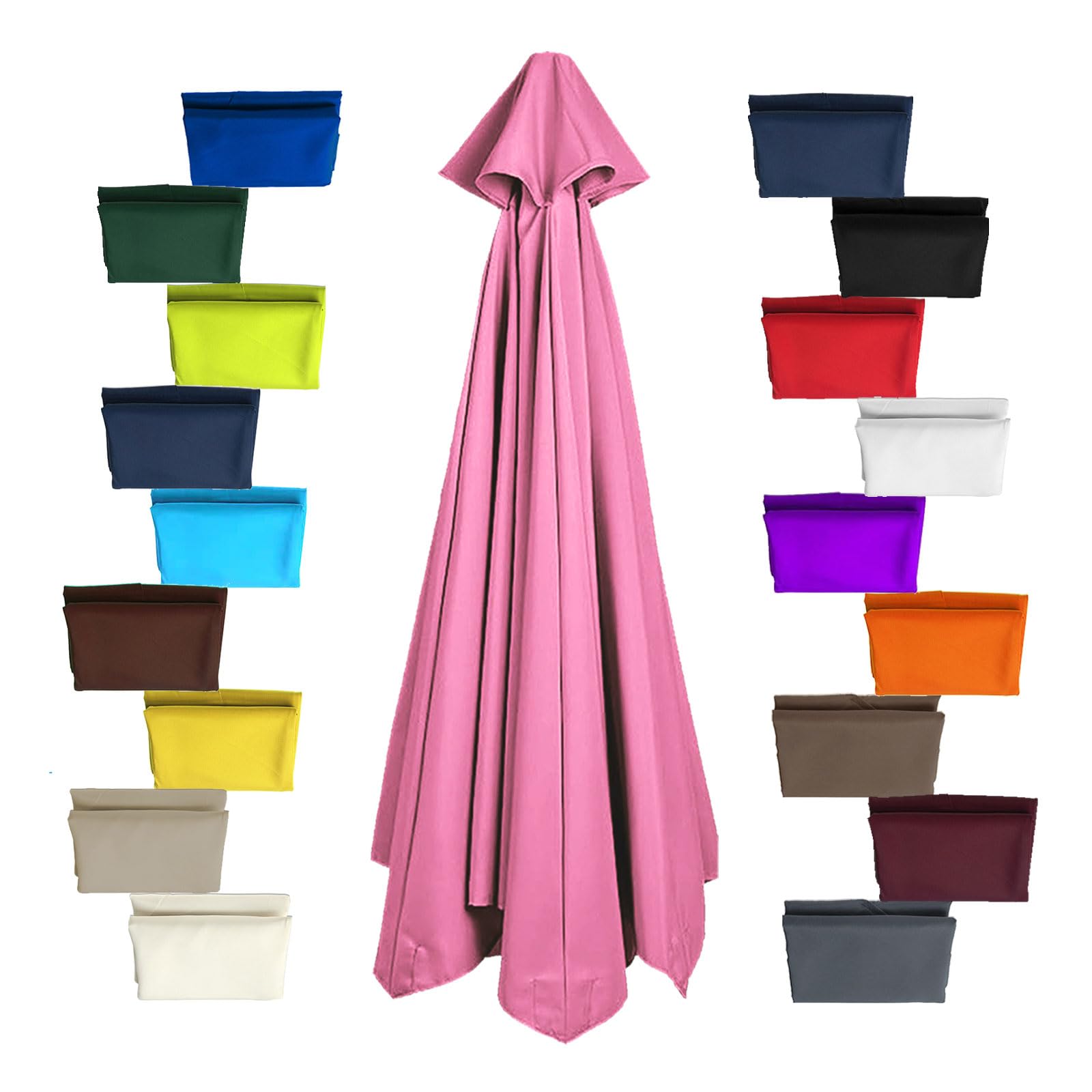 3m 3.5m 4m Copertura per Ombrellone In Tessuto Di Ricambio 8 Braccia Protezione UV Telo Per Ombrellone per cortile giardino piscina prato rosa 8 costole - 400 cm